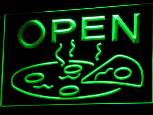 Open Pizza Cafe Neon Light Sign